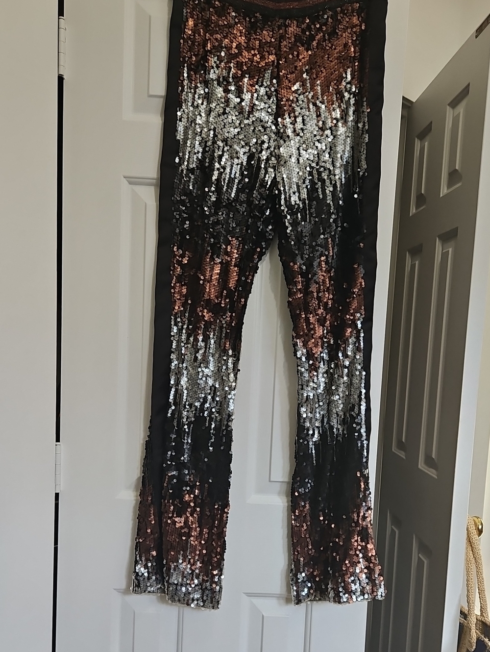 Women's Sequin Ombre Leggings - Black, Silver & Copper